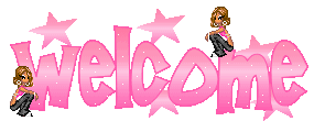glittery gif that says welcome