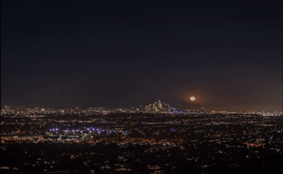 sunrise over city